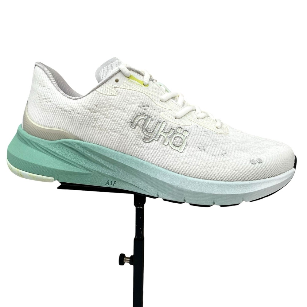 Ryka Euphoria Run Womens Athletic Shoes Size 8.5 Wide Width White/Green Sneakers